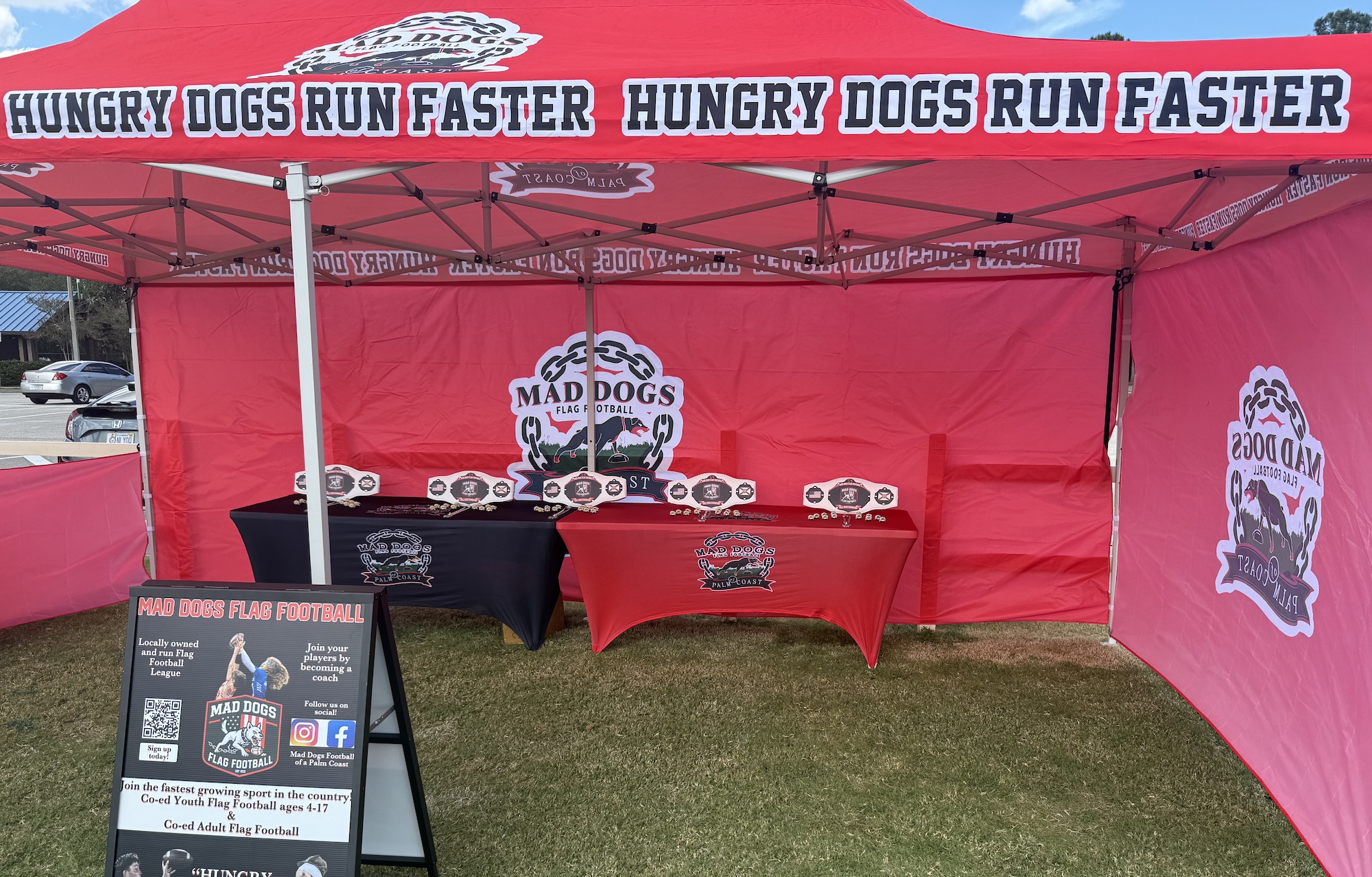 Adult flag football game action